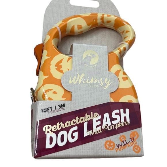 NEW Retractable Dog Leash Wild Pumpkin Print 10 ft Puppy Pet Gift - Picture 1 of 6